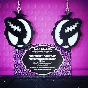 Bride of Frankenstein acrylic earrings